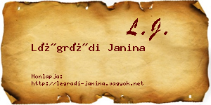 Légrádi Janina névjegykártya